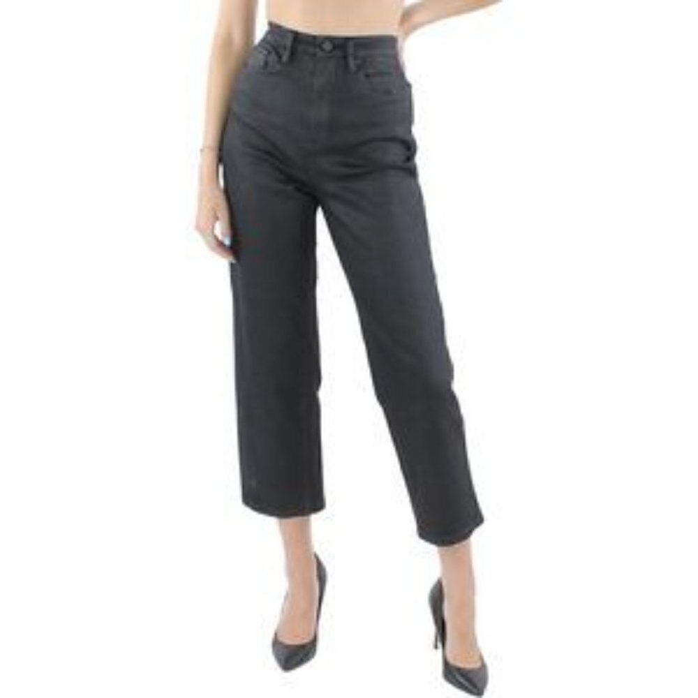 Blank NYC Coated Black Baxter Rib Cage Jeans Straight Leg